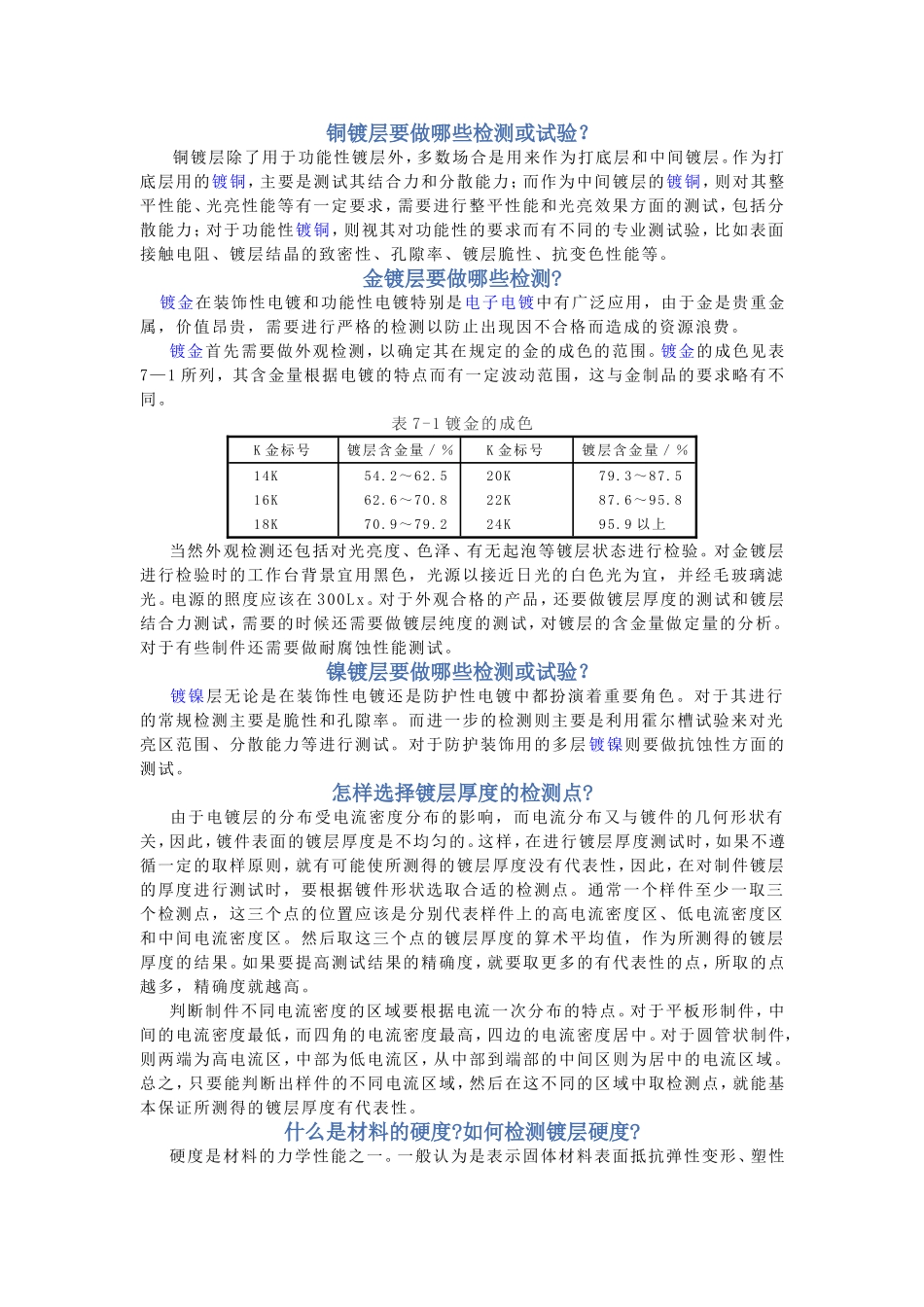 电镀生产检测标准_第1页