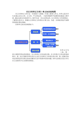 《长方形和正方形》单元知识结构图
