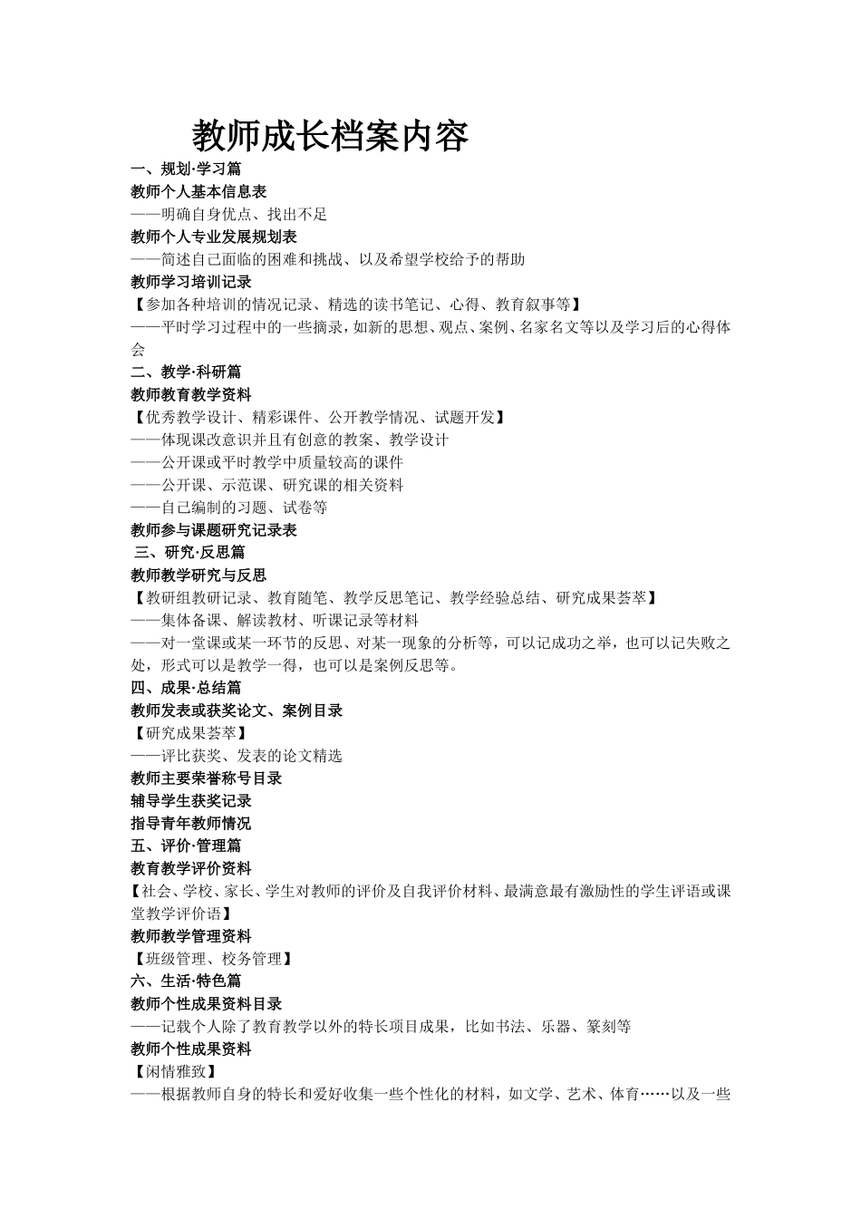 教师成长档案内容_第1页