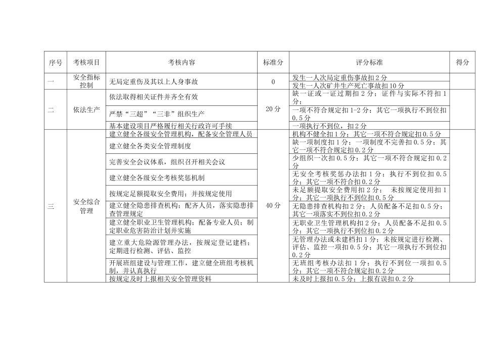 煤气化安全管理专业考核评分标准_第1页
