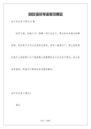 2024会计专业实习周记