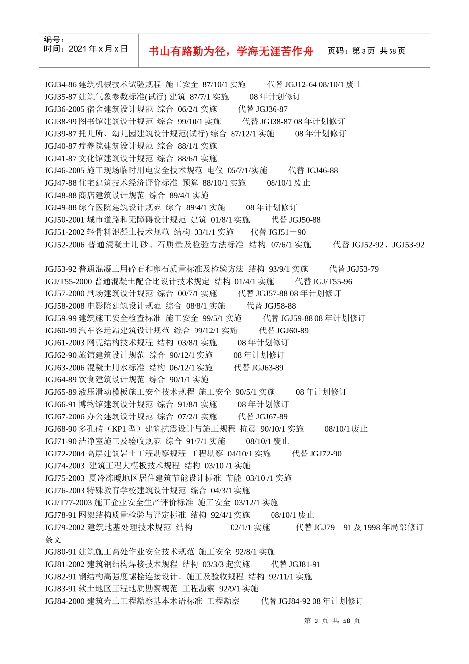 工程建设现行标准规范目录清单_第3页