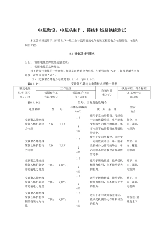 电缆敷设工艺
