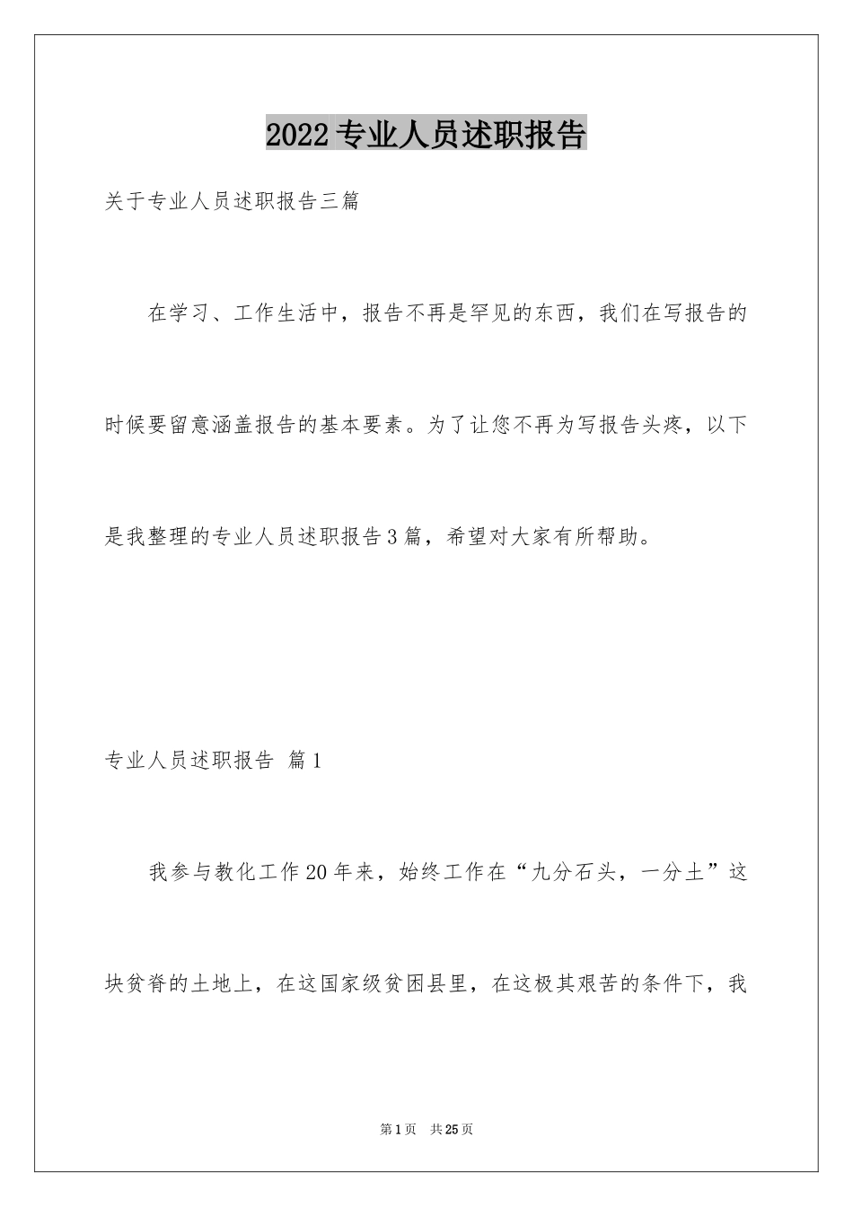 2024专业人员述职报告_第1页