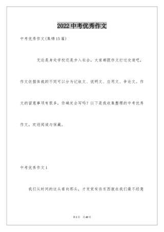 2024中考优秀作文