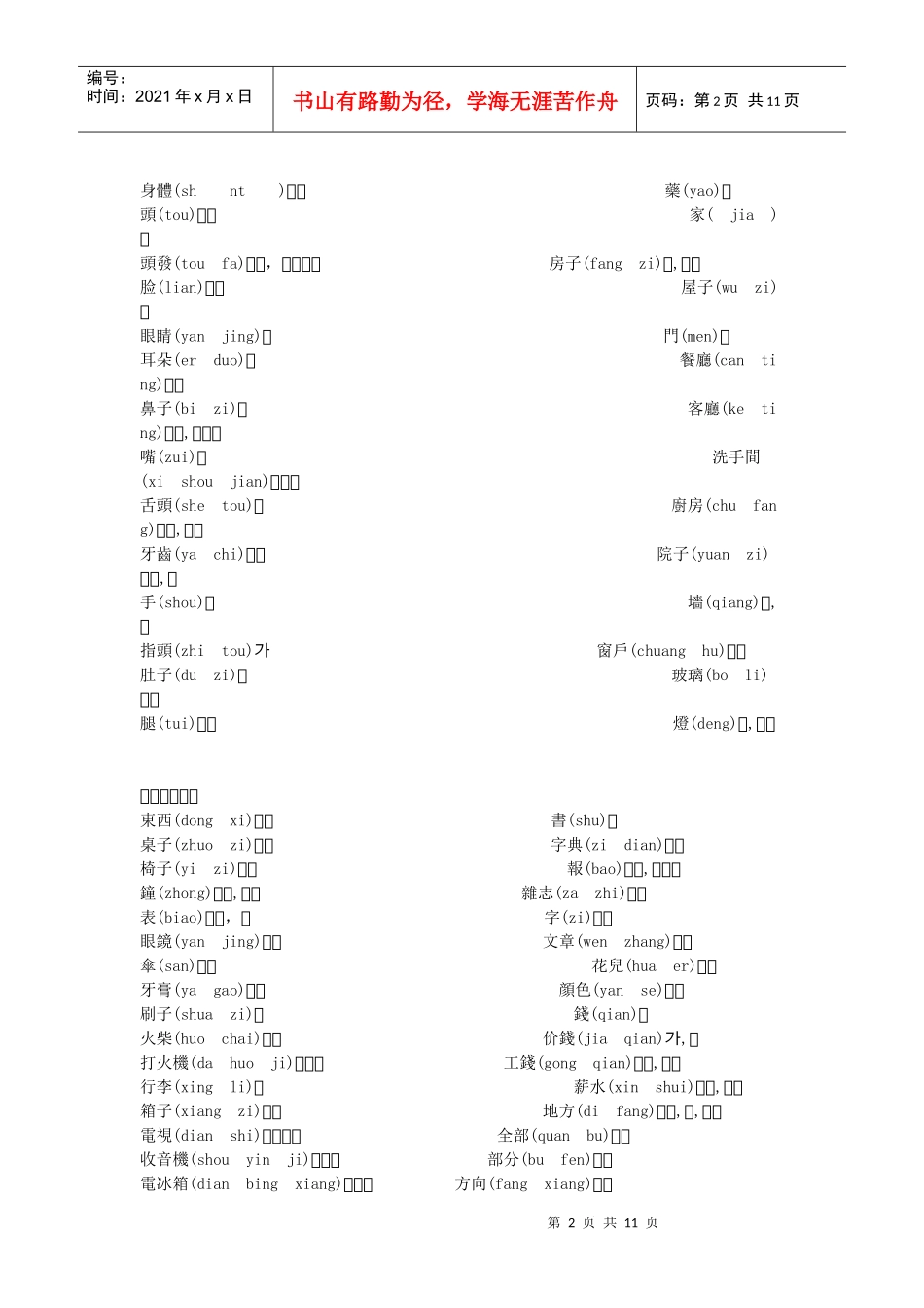 常用韩语单词_第2页