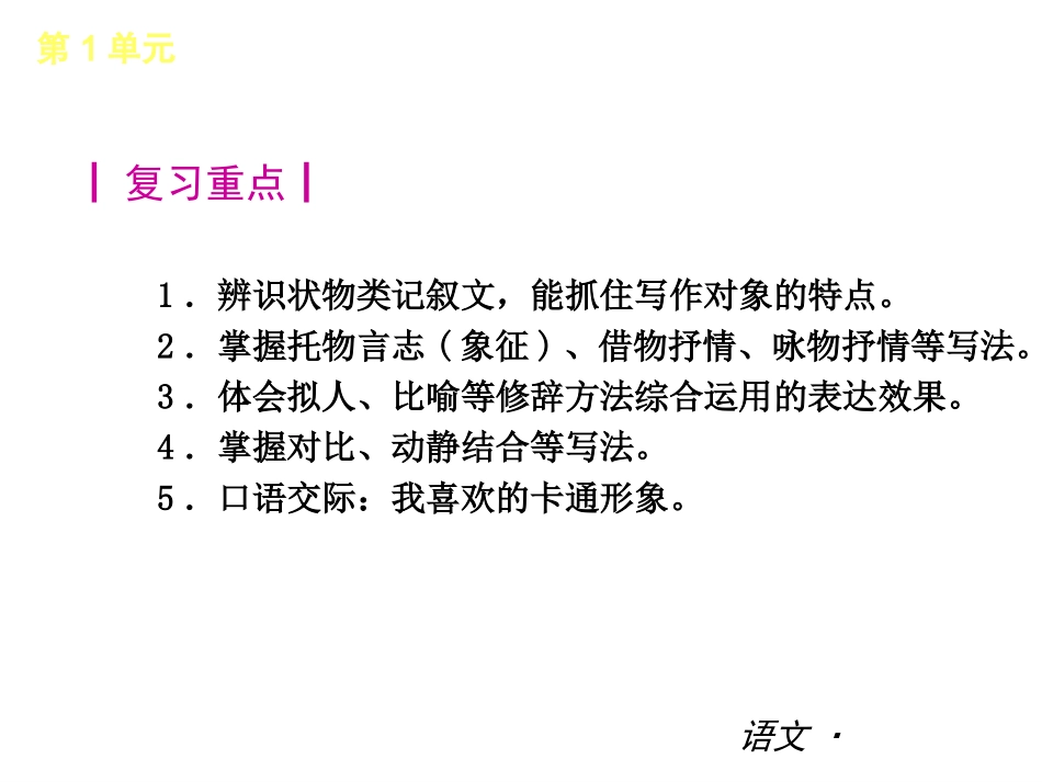 语文版语文七年级下册复习课件：单元复习（全册182页）课件_第3页