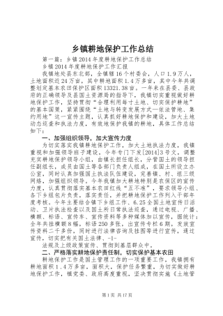乡镇耕地保护工作总结