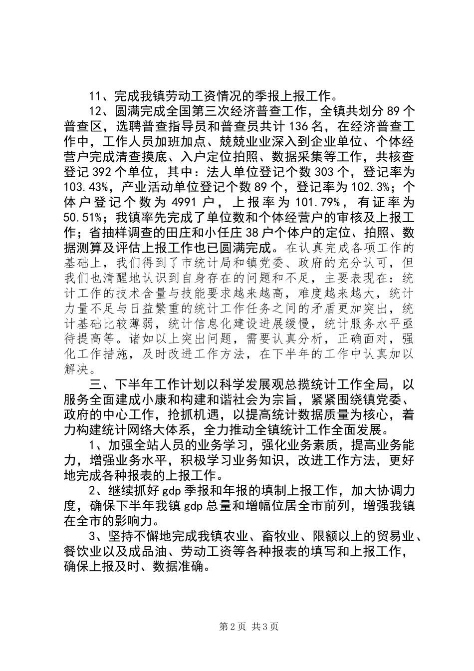 乡镇统计工作半年总结_第2页
