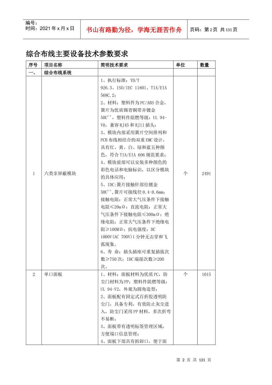 定远县第二中学新校区智能化工程建设方案及技术参数要_第2页