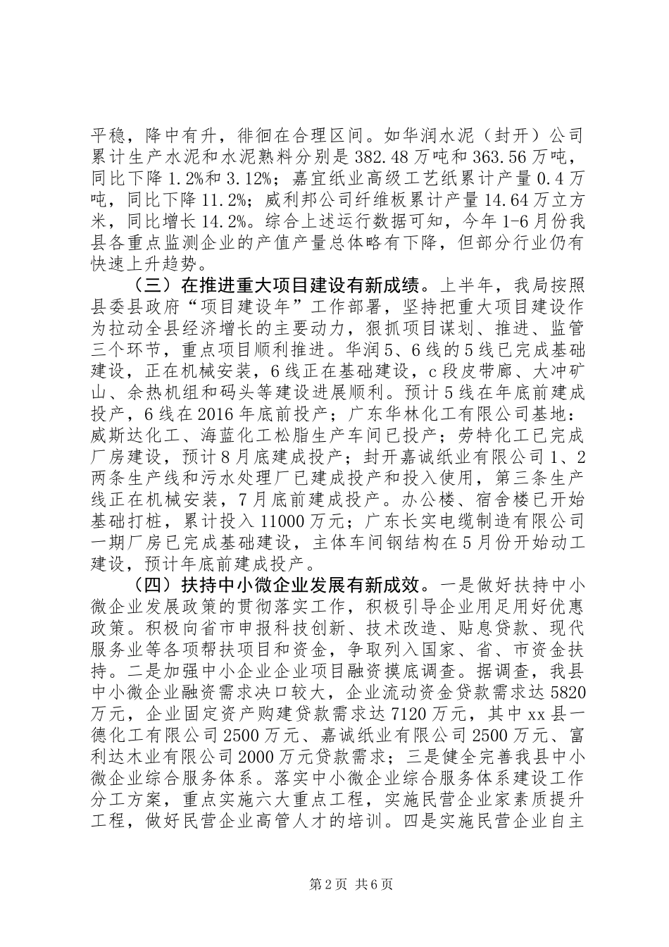 乡镇经信局上半年工作总结及下半年工作计划_第2页