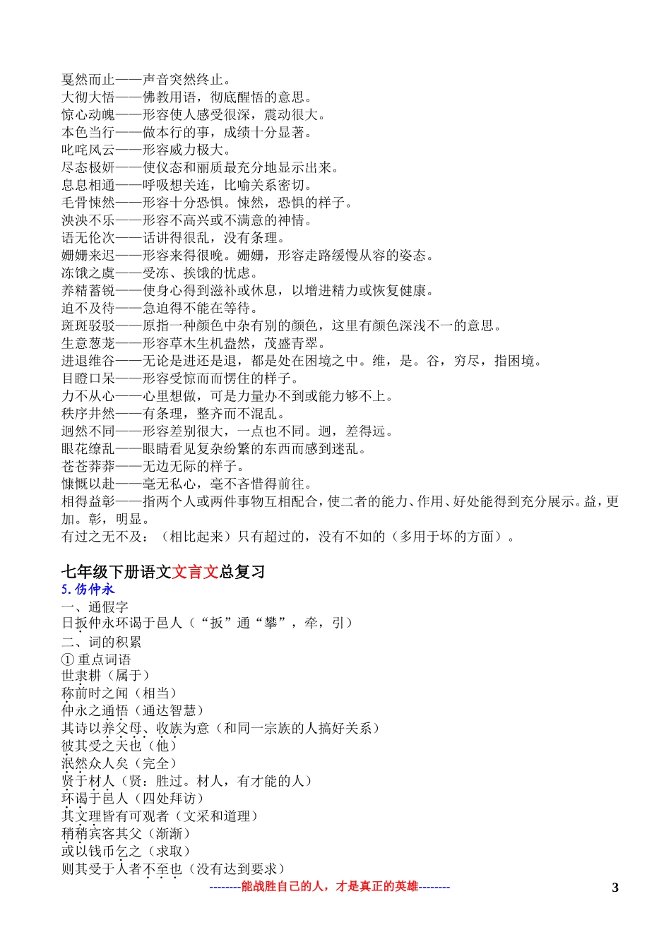 七年级下基础知识一览表_第3页