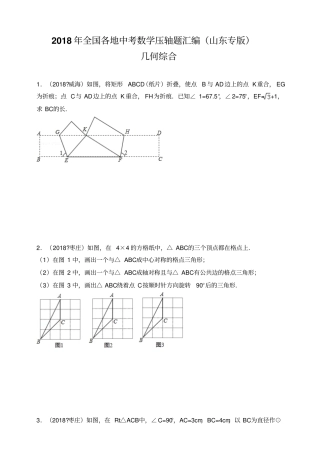2018年全国各地中考数学压轴题汇编：几何综合山东专版原卷