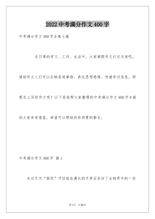 2024中考满分作文400字_10