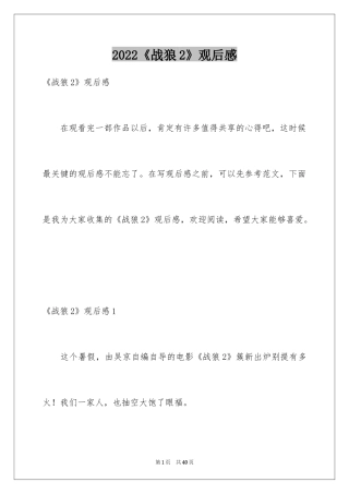 2024《战狼2》观后感_12
