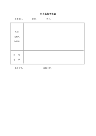 职员品行考核表