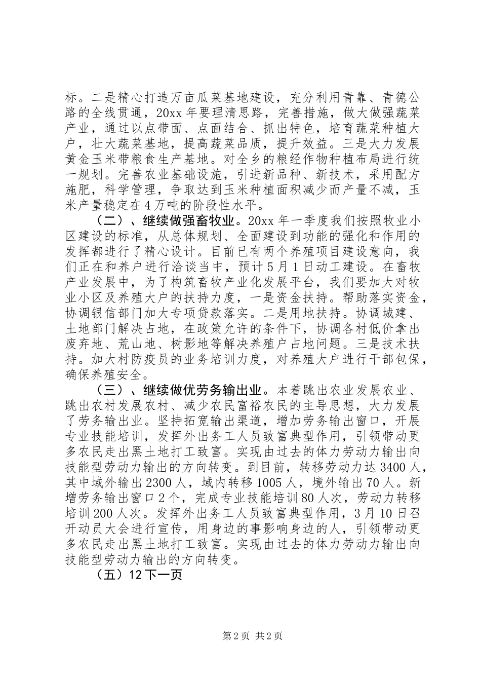 乡镇第一季度重点工作总结_第2页