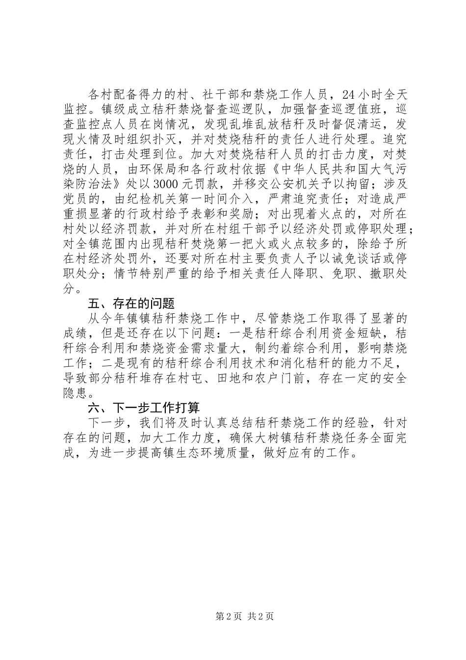 乡镇秸秆禁烧工作总结_第2页