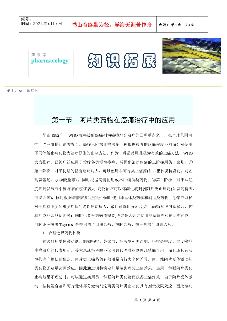第十九章镇痛药_第1页