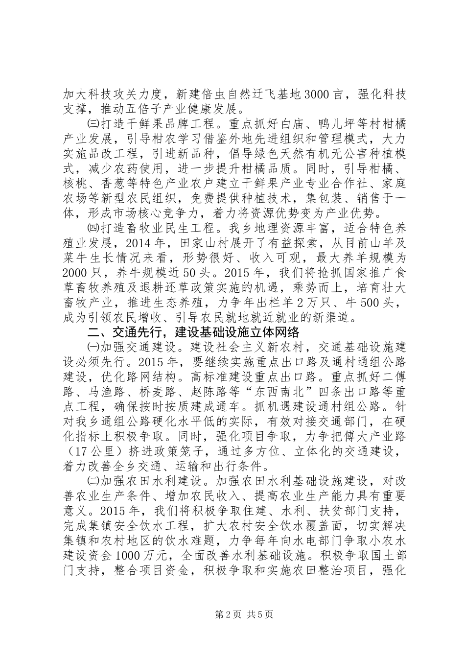 乡镇生产建设工作发展规划_第2页