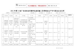 XXXX年第1批广东省食品用塑料包装容器工具等制品生产许可获证