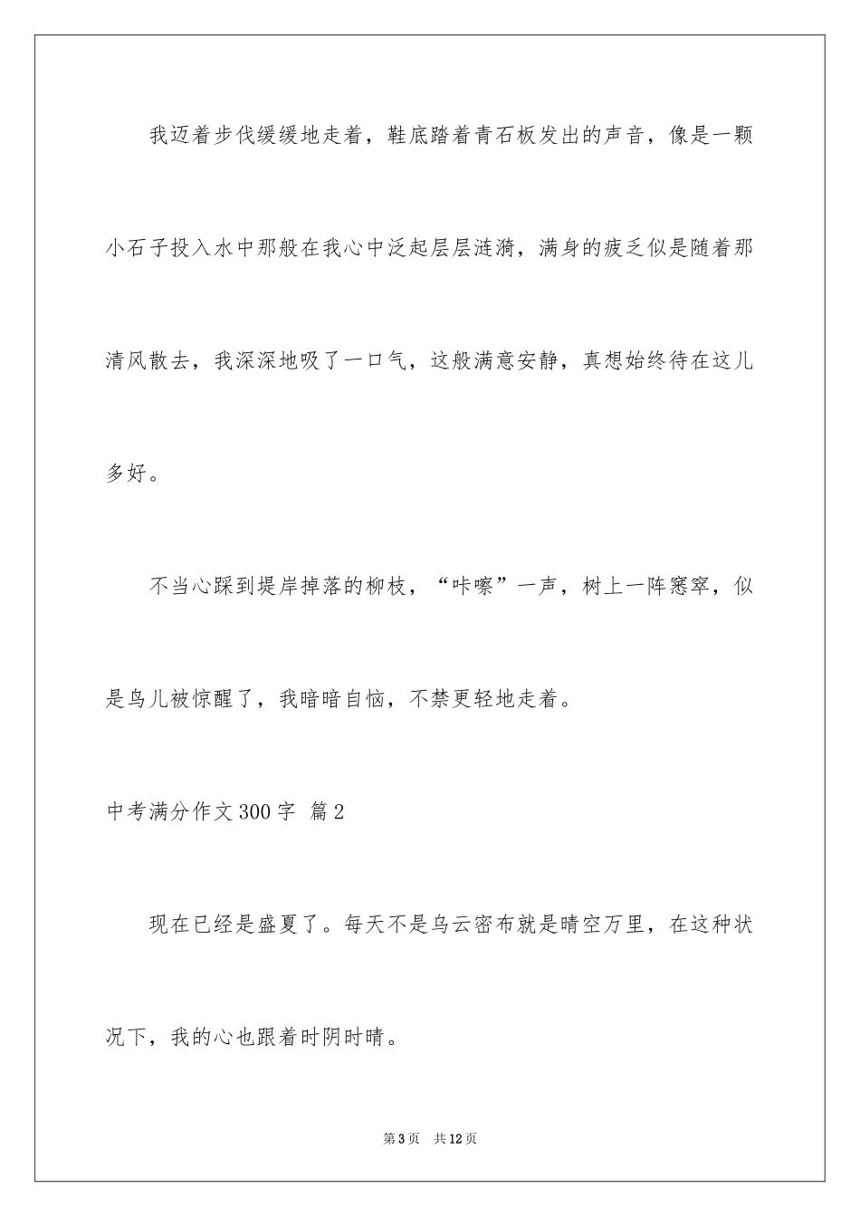 2024中考满分作文300字_49_第3页