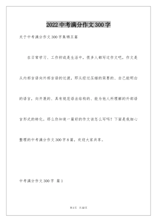 2024中考满分作文300字_49