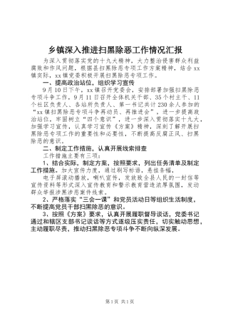 乡镇深入推进扫黑除恶工作情况汇报 (2)