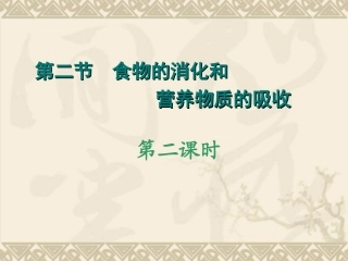 物质的消化和吸收