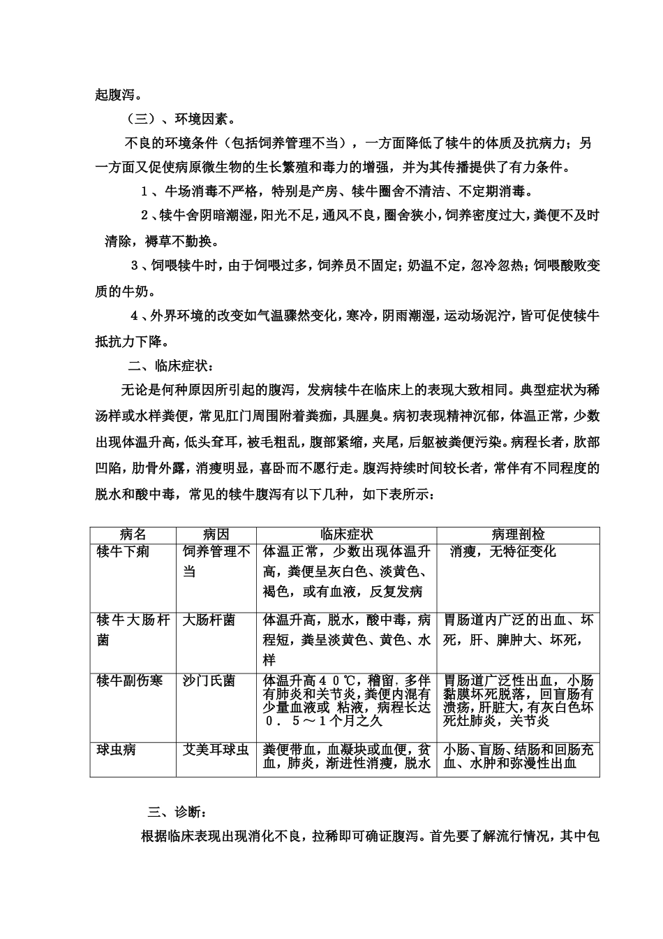 犊牛腹泻的诊断及治疗_第3页