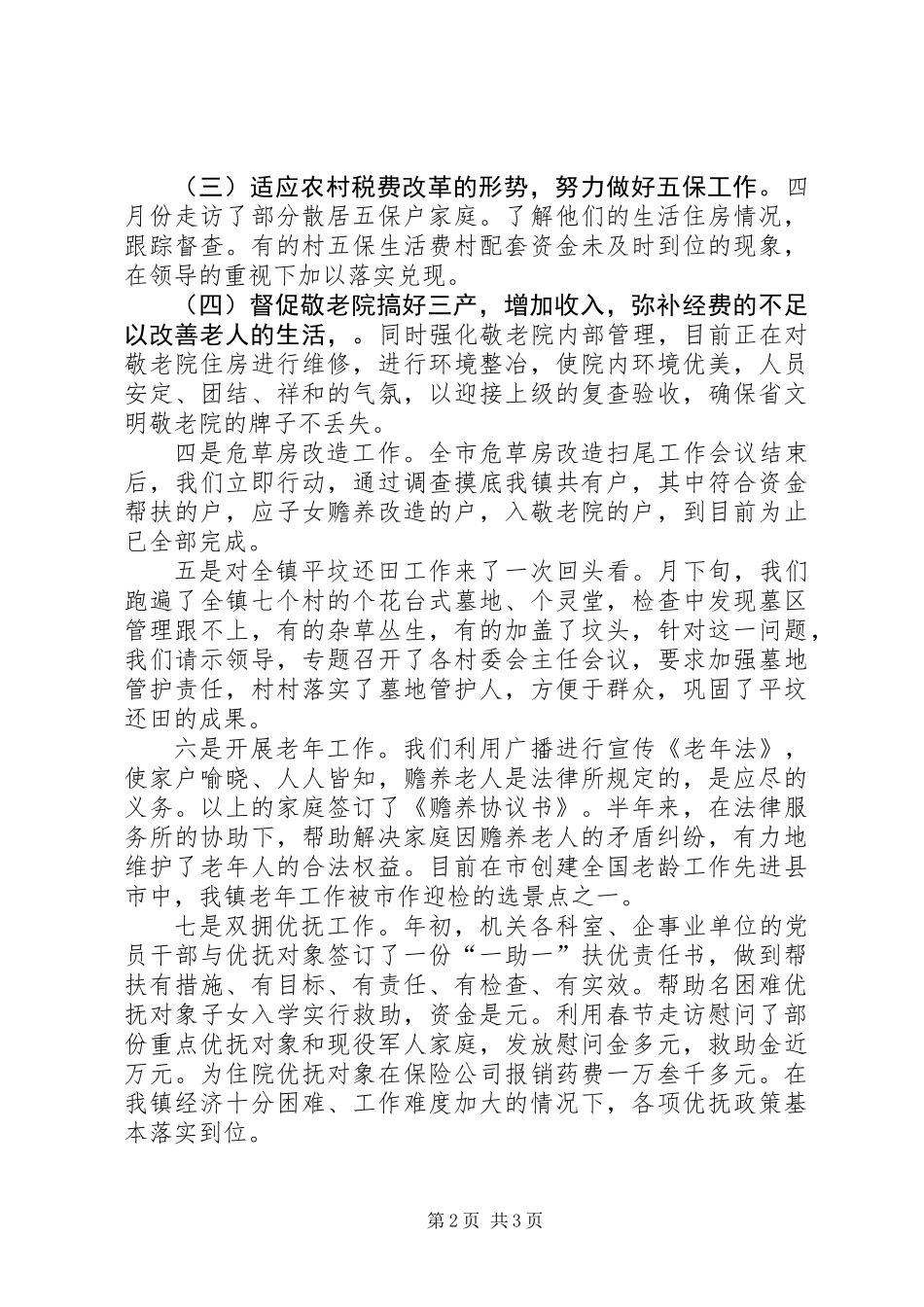 乡镇民政工作要点小结_第2页