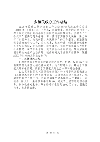 乡镇民政办工作总结 (2)