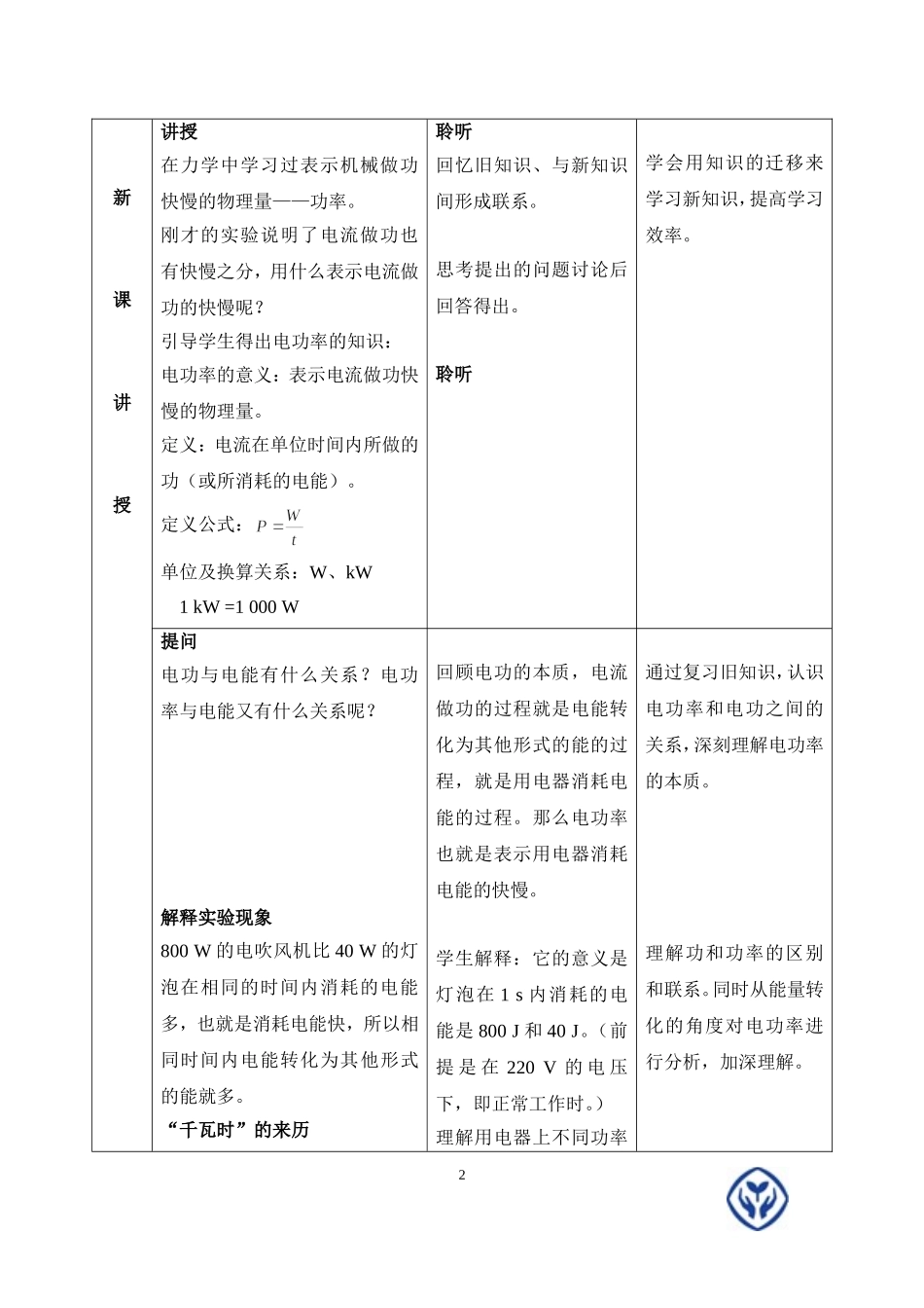 《电功率》教学设计_第2页