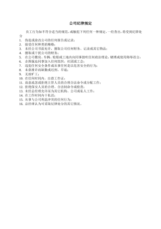 公司纪律规定