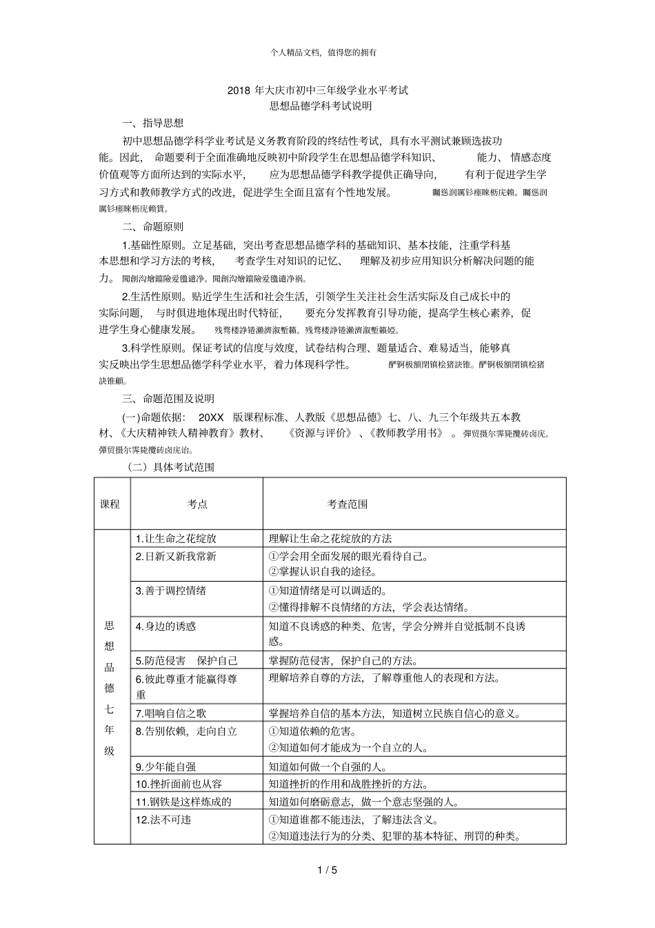 2018年大庆初中三年级学业水平考试001_第1页