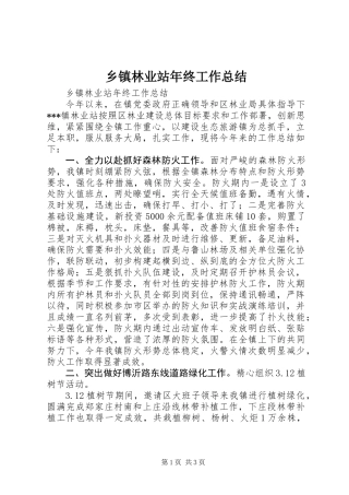 乡镇林业站年终工作总结 (2)