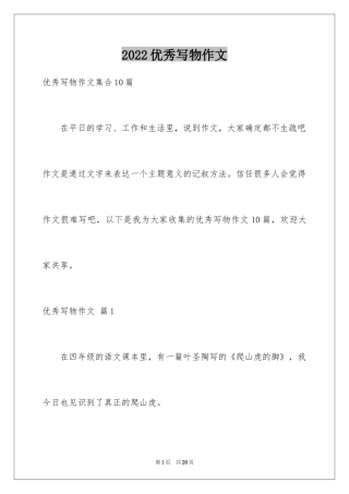 2024优秀写物作文_13