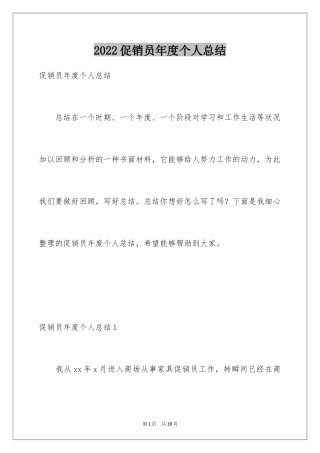 2024促销员年度个人总结