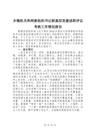 乡镇机关和两新组织书记抓基层党建述职评议考核工作情况报告