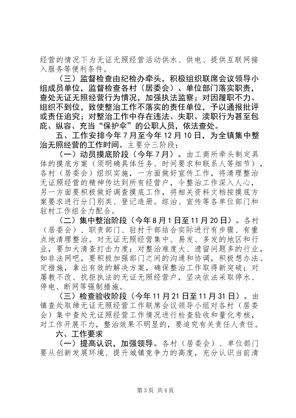 乡镇无证经营专项整治工作方案_第3页