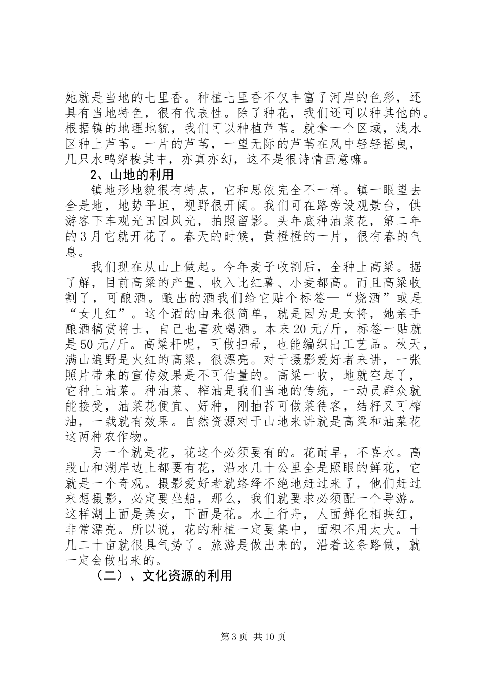 乡镇旅游资源考察调研报告_第3页