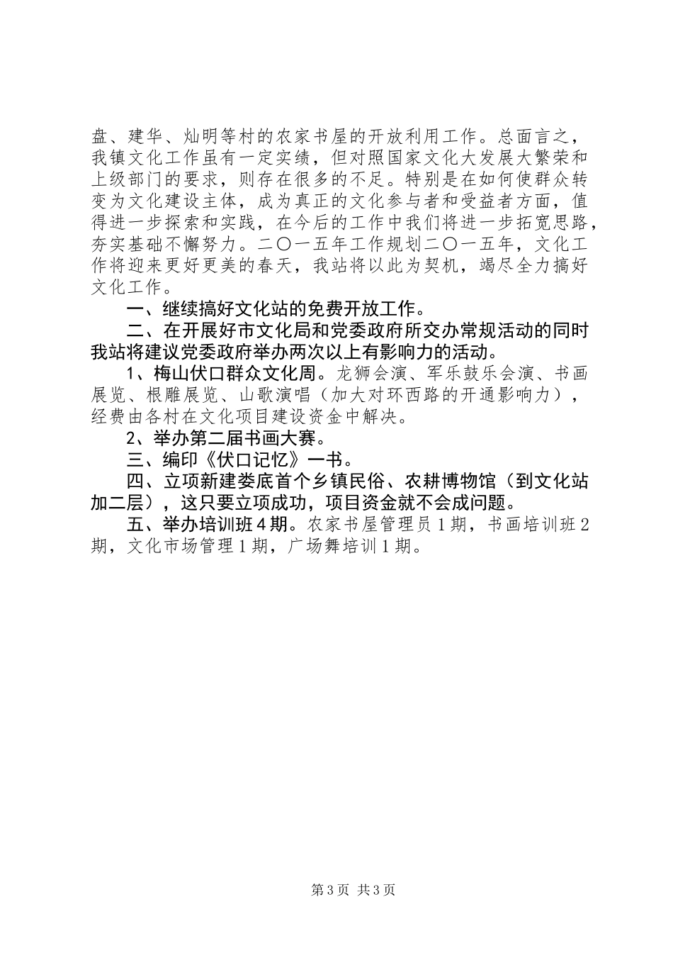 乡镇文化站XX年度工作总结_第3页
