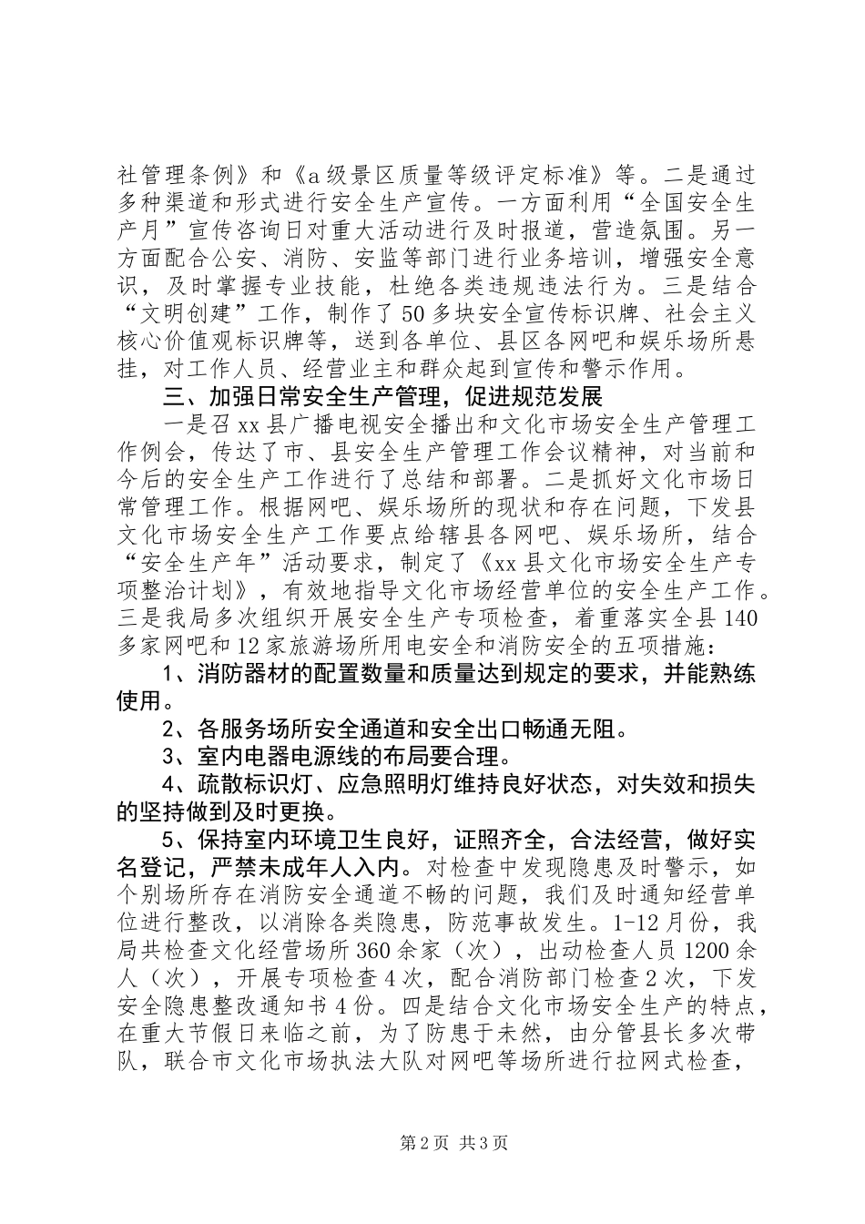 乡镇文化广电局年度安全生产工作总结_第2页