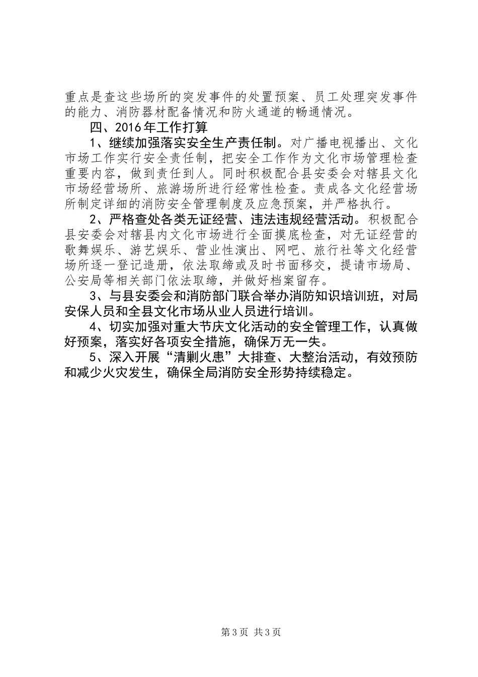 乡镇文化广电局年度安全生产工作总结_第3页