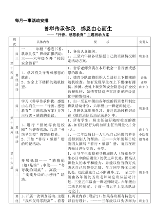 每月一事活动安排
