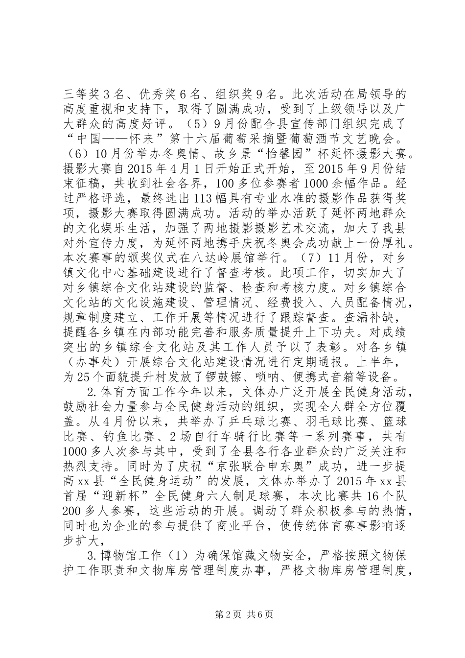 乡镇文体办年度工作总结_第2页