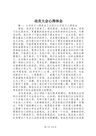 动员大会心得体会 