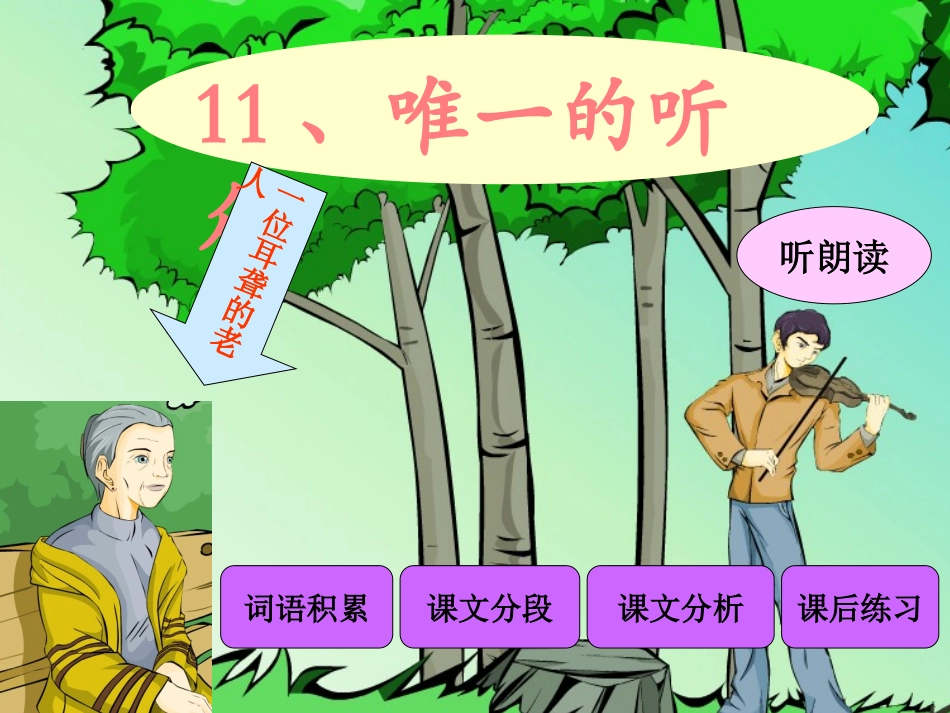 六年级语文上课文学习_11、唯一的听众_第1页