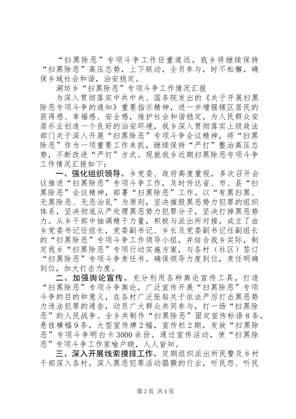乡镇扫黑除恶专项斗争201X年工作总结_第2页