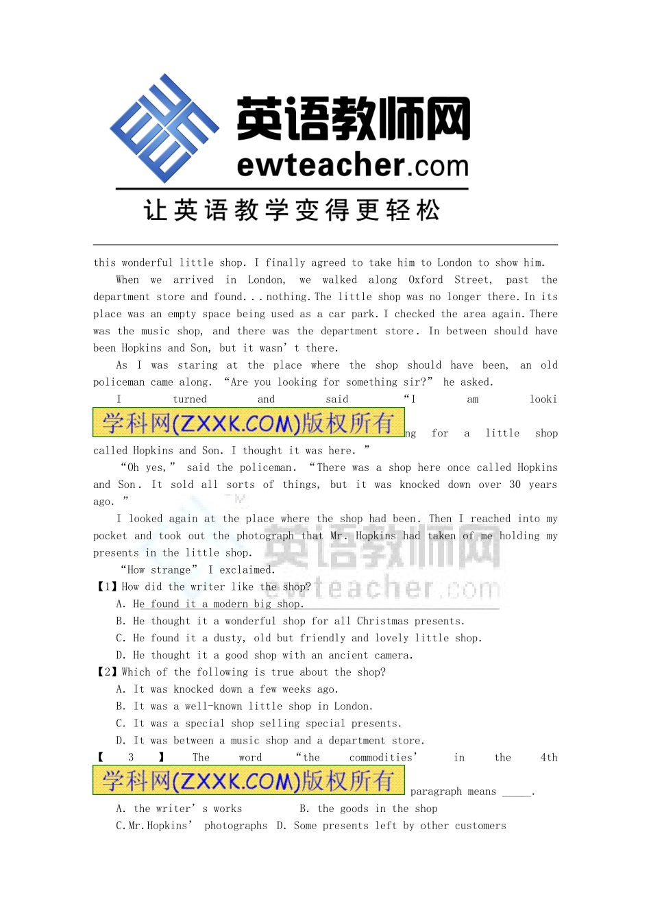 北京市东城区2014高考英语阅读理解学生联合自选（12）_第2页